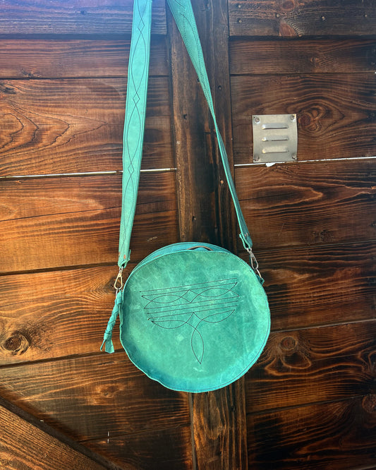 Turquoise Boot-stitch Canteen Purse