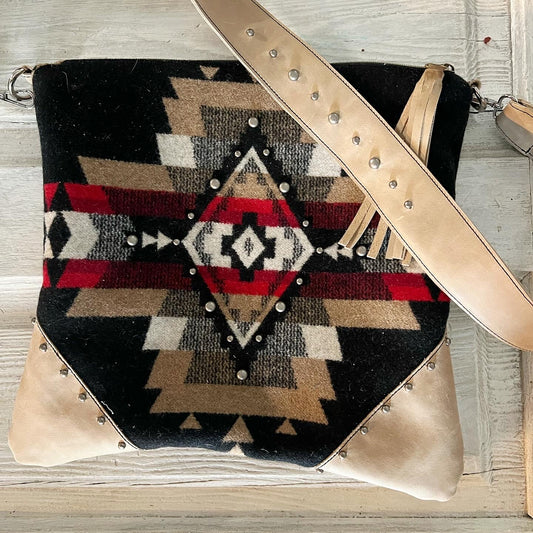 Studded Pendleton Purse